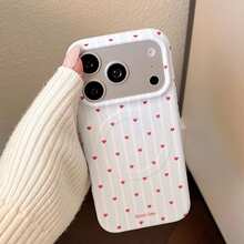 GUCADI Korean Style Striped Heart 17 Pro Max Phone Case, Soft Protective Cover Compatible With Apple 16, 15 - Sweet, Girly, Creative, Korean, Minimalist, Fresh, Contrast Color, Niche, Soft Girl, Minimalist Elegant, Ins Style, Internet Celebrity - Blue Rose - View 2