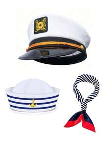 海軍帽套裝 萬聖節帽子圍巾 派對裝扮 性感穿搭 日常穿著 夏季海灘遊艇 - 彩色 - 查看 9