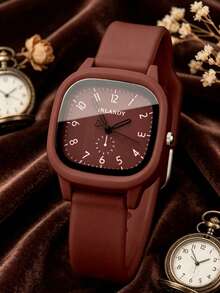 1 Set/1 Piece Women's Three-Color Square Dial Silicone Quartz Watch Set - Versatile Casual Accessory & Birthday Gift - Multicolor - View 7
