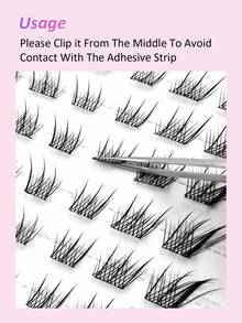 Rikuaild 144pcs Self-Adhesive Cluster False Eyelashes, Pre-Glued Eyelashes, Jelly Strip Pre-Glued Individual Eyelashes, Cartoon Style Natural Segmented Eyelash Extensions, Suitable For Beginners DIY - C - View 6