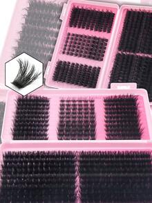 Fengxiu Eyelash 500pcs Fluffy Single Cluster False Eyelashes 120D/100D/80D/50D Dense & Fine Style, Large Capacity Eyelash Book, 4 Mixed Styles D Curl 3D Dimensional Makeup Effect, Suitable For Beginners And Professionals - View 9