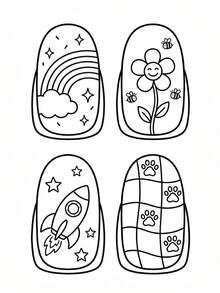 Fancy Fingers：5至10歲兒童美甲藝術著色與活動書：設計、玩樂與創造趣味美甲設計、遊戲與挑戰 - 填色本 - 查看 4