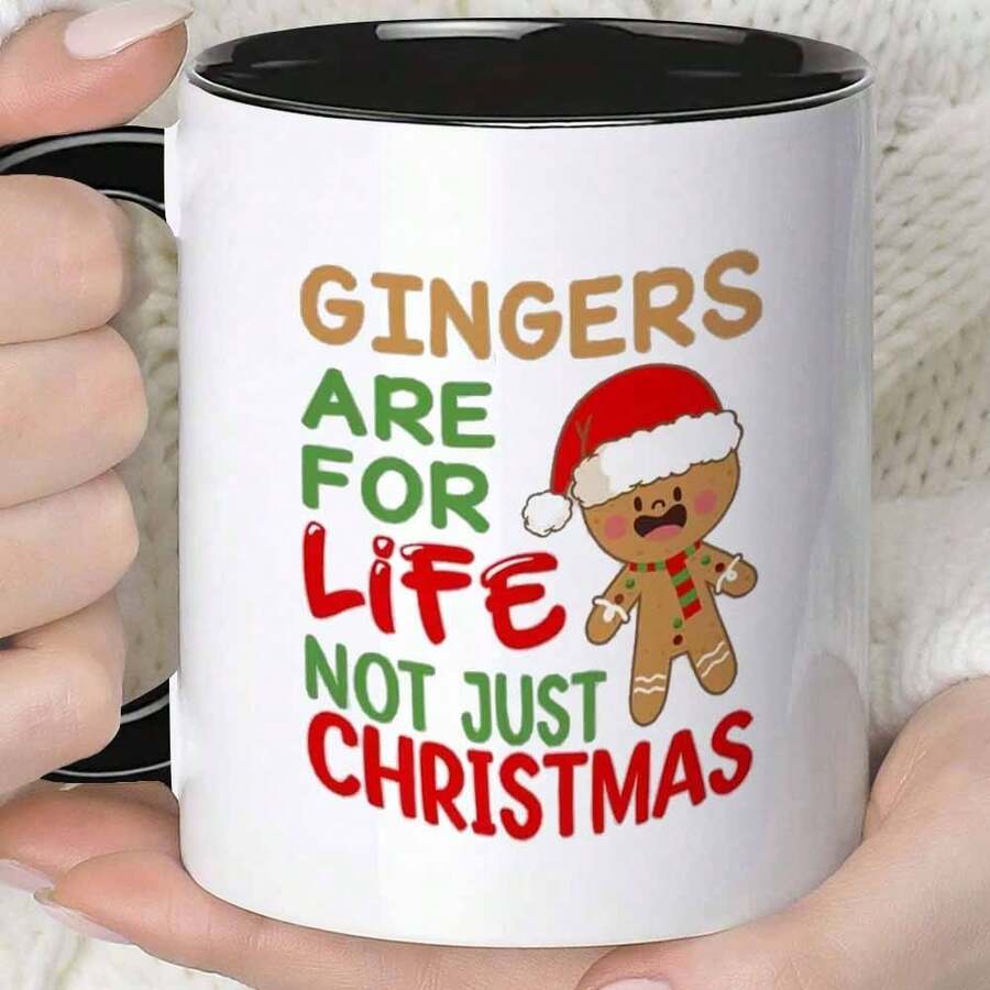 [24-Hour Delivery Within Mexico] Double-Sided Print Mug, A Fun Gingerbread Man Mug For Christmas, Suitable For Coffee Or Juice, With A Capacity Of 11 Ounces Or 360 Milliliters, Perfect As A Gift. - 2 - 查看 1