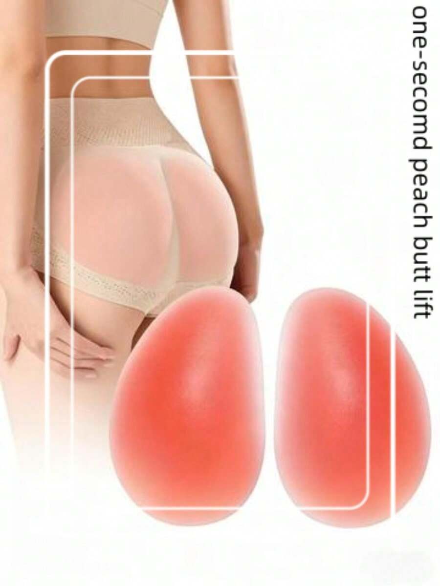 2PCS Silicone Butt Pads, Hip Lifter, Peach Butt Enhancer, Wearable Butt Pads, Thickened Fake Butt Pads - Pink - View 1
