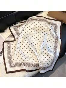 1条波西米亚风女士头巾，新款真丝缎面印花围巾，可作头巾、领巾、发带、时尚头饰、披肩，适合日常休闲、度假和派对等场合，是您春夏装扮的完美配饰。 - 彩色 - 查看 4
