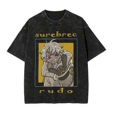 Best-Selling Vintage Washed T-Shirt Of 2026, Valentine's Day T-Shirts, Zanka Nijik Gachiakuta Anime Washed T-Shirt, Hip Hop Streetwear, Vintage T-Shirts 15 For Men And Women, Cotton, Plus Size, Summer. TRXB Summer Short Sleeve - 黑色 - 查看 9