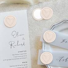 30 PCS Heart Pattern Self-Adhesive Wax Seal Stickers For Gifts Wedding Invitation Envelope Sealing-Beige - Heart-beige - View 6