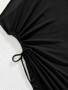 2026新款女款3件組棕色泳衣套裝，優雅度假必備夏季黑色海灘度假風 - 黑色 - 查看 3