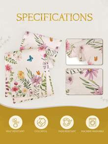 1 pieza Camino de mesa con estampado floral estilo campo francés, mantel rectangular minimalista moderno para cocina, mesa de comedor, fiesta, decoración de boda, de tela tipo lino lavable, adecuado para entrada, reuniones en el hogar, mesa de café, sala de estar - Multicolor - Ver 7