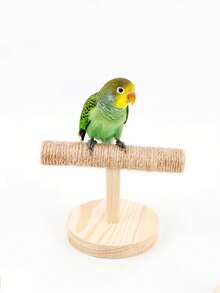 Solid Wood Rope Desktop Bird Stand, Suitable For Parrots, Ring-Necked Parrots And Other Small Birds, Can Be Used For Gripping, Claw Grinding, Perching And Training, Portable Pet Bird Supplies - One Size Fits All - View 8