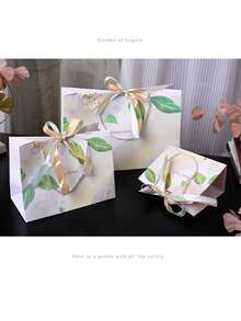5PCS Rose Flower Series Pink Handheld Gift Bags, Holiday Birthday Gift Bags, Universal Ribbon Gift Packaging Bags - Multicolor - View 8