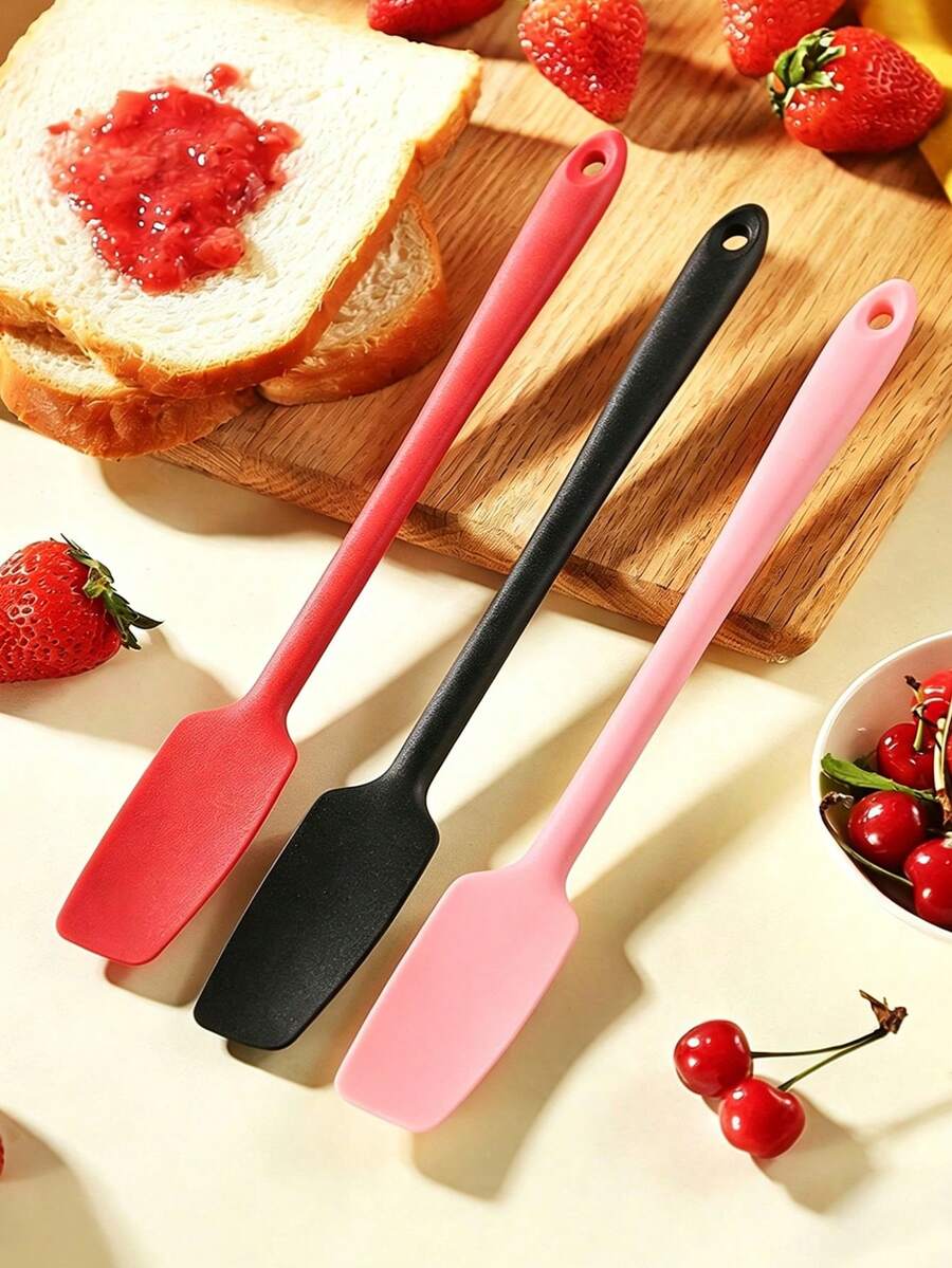 1 cái phới silicon cán dài, dao phết mứt, phới phết kem bánh, phới chịu nhiệt, phới khuấy, thìa mứt, phới phết bơ, phới nướng bánh - Nhiều màu - Xem 1