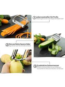 1pc Multifunctional Stainless Steel Peeler, Slicer, Shredder For Potatoes, Cucumbers, Carrots And Other Fruits & Vegetables - Multicolor - View 6