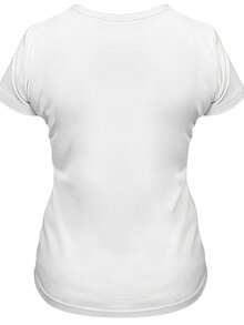 Women's Casual White Short-Sleeve Top With Cute Dog And Literary Line Design, Casual Short-Sleeve Top For Women, Gift, Machine-Washable Festive Top, Durable Fabric, Casual Short-Sleeve Top With Round Neck, Short-Sleeve Shirt For Women - 白色 - 查看 5