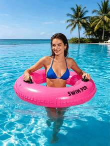 1 pieza Aro de natación inflable con asa, material de PVC, adecuado para agua, playa, piscina, fiesta temática, dispositivo flotante, flotador de piscina, asiento de descanso en el agua, balsa de piscina, se necesita comprar una bomba infladora por separado - Varios estilos - Ver 8