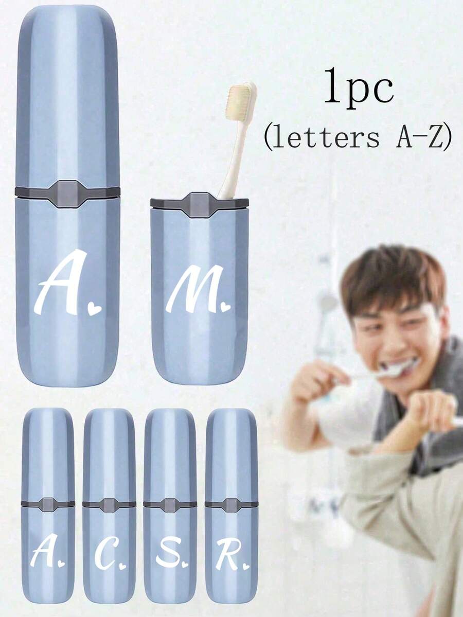 白色情書 A-Z 便攜式牙刷收納盒，保持牙刷清潔並隨身攜帶！旅行牙刷架、牙刷杯蓋，適用於旅行、露營、出差和學校，多功能牙刷杯