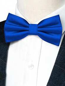 1 Buah Dasi Kupu-kupu Pria Warna Polos, Dasi Kupu-kupu Poliester Dua Lapis untuk Pengantin Pria, Pendamping Pengantin Pria, Tuan Rumah, Pelayan - Royal Blue - View 2