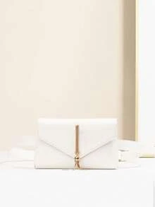 Mini Metal Decor Pendant Waist Bag - White - View 2