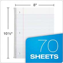 Notebook With 70 College Ruled Lined Sheets, Durable Coated Color Or Pattern Cover, Micro-Perforated Tear-Out Pages, 3-Hole Punch For Binder Storage, Perfect For School Notes, Study Planning, JournalingDesk Stationery, And Back To School Supplies - Notebook - View 9