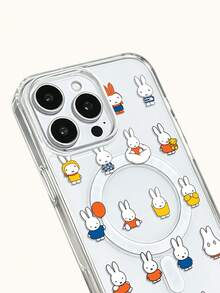 Miniso Miffy 透明膠帶無線磁吸充電手機殼 超薄夏季時尚手機殼 節日禮物手機殼 防滑防摔防指紋手機殼 適用於 IPhone17 17Air 17pro 17promax 11 12 13 14 15 16pro 16promax 14Plus 15Plus 16Plus 16pro 16promox XR - 透明3 - 查看 8
