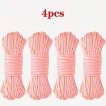 4Pcs Of 10-Foot Glow-In-The-Dark Line, 4mm Diameter 7-Strand Luminous Nylon Rope For Camping, Suitable For Making Woven Bracelets, Keychains, And Dog Collars(Not Used For Skydiving And Other Extreme Sports) - Multicolor - View 7