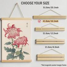 1pc Vintage Japanese Chrysanthemum Mural Retro Asian Plant Floral Print Canvas Painting Ukiyo-E Woodblock Floral Poster Living Room Kitchen Dining Room Wall Decor Unframed Or Wooden Hanging Scroll - Flowers - View 16