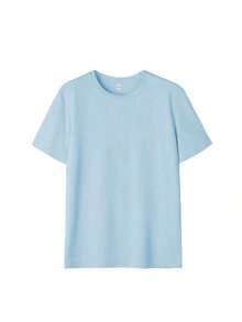Set Of 3 Minimalist And Casual Summer Short-Sleeved Crew Neck T-Shirts, Versatile And Fashionable Tops For Women - 淺藍色,黃色和米白色 - 查看 4