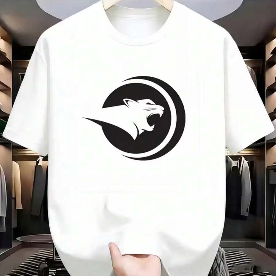 Printed T-Shirt For Men And Women - 白色 - 查看 1