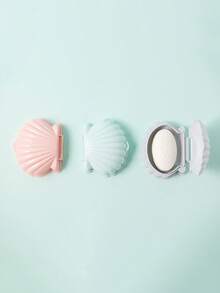 1pc Vintage Shell Soap Dish, Bathroom Creative Soap Holder Rack With Cover, Portable Double-Layer Draining Soap Box - Multicolor - View 10