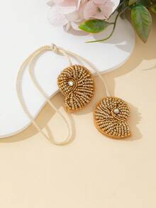 Handmade Woven Gold Seashell Decor, Fashionable And Elegant Pendant Accessory - Gold - View 9