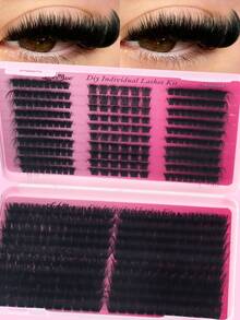 Fengxiu Eyelash 500pcs Fluffy Single Cluster False Eyelashes 120D/100D/80D/50D Dense & Fine Style, Large Capacity Eyelash Book, 4 Mixed Styles D Curl 3D Dimensional Makeup Effect, Suitable For Beginners And Professionals - View 3