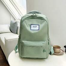 Mochila de estilo universitario minimalista, bolsa de nailon de gran capacidad y duradera, mochila para estudiantes para ir y venir, mochila casual y versátil para viajes al aire libre - Multicolor - Ver 3