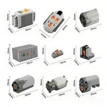 MOC Power Functions Upgrade M L XL Servo Motor Remote Control Battery Box Switch 8293 8883 Building Blocks Technic Parts - Overdrive Motor L - View 2