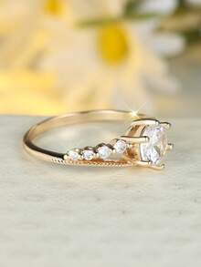 1pc Bee Ring, Suitable For Women's Daily And Holiday Wear - Golden Yellow White - View 4
