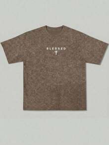 Camiseta Casual Estampada de Cuello Redondo para Hombre GRDR, Cómoda y a la Moda - Burdeos - Ver 3