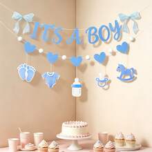 Mom-To-Be Celebration Party Decoration Banner Garland Baby Gender Reveal Backdrop Baby Shower Gift Party Baby Baptism Welcome Baby Party - Multicolor - View 12