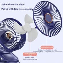 5-Speed Adjustable USB Rechargeable Mini Desk Fan With 3 Night Light Modes, 360° Rotatable Clip/Stand/Hook Design, Portable & Compact For Outdoor, Dorm, Travel, Camping, Office - Multifunctional Clip Fan - View 7
