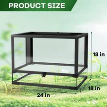 Terrario de cristal para reptiles: puertas delanteras con cerradura, ventilación superior y lateral, fácil de montar y limpiar. Perfecto para lagartos, serpientes, caracoles, tarántulas e insectos. - Azul Marino - Ver 8