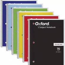Notebook With 70 College Ruled Lined Sheets, Durable Coated Color Or Pattern Cover, Micro-Perforated Tear-Out Pages, 3-Hole Punch For Binder Storage, Perfect For School Notes, Study Planning, JournalingDesk Stationery, And Back To School Supplies - Notebook - View 1