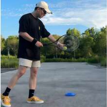 Tennisträningsset med elastiskt rep, allt-i-ett automatisk rebound-tennisträningsutrustning för nybörjare och barn - Multifärgad - Visa 6