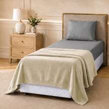 Microfiber Fleece Blanket, 180 Thread Count, Ultra Soft, 1 Piece, Velvety Touch, Single, Double, Queen - 卡其色 - 查看 8