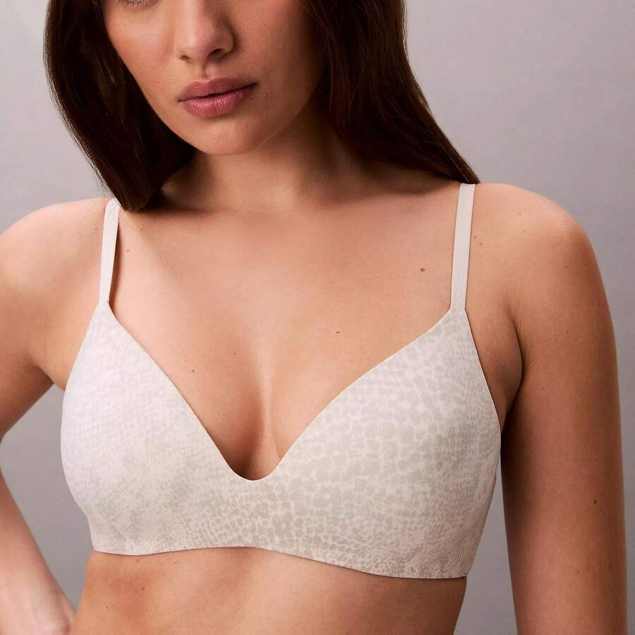 Calvin Klein Perfectly Fit Wirefree T-Shirt Bra QF8013 Underwear Women Bras + Bralettes Underwear Sleepwear - Stippled Skin Tofu - 查看 1