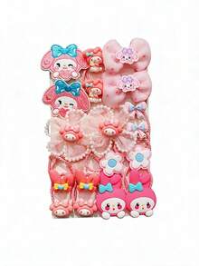 Miniso 18件套蝴蝶结发圈套装，方便实用，易于使用，是女性和成人日常必备的发饰，适合工作、旅行、聚会等场合，也是馈赠佳品。套装包含马尾辫发圈和发带。 - 樣式4 - 查看 7
