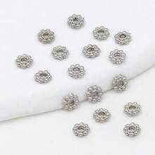 100-1000顆 4mm 金屬雪花隔珠，保色隔珠，金屬手工配件，適用於DIY手工珠寶、珠寶製作、手鍊、項鍊、耳環、髮夾材料 - 一袋 - 查看 23
