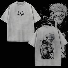 Men's Cotton T-Shirts, 2026 World Cup Album, Vintage Washed Loose-Fit T-Shirt – : Execution X The Culling Game, Anime Graphic Tee, Retro Streetwear, Unisex Casual Top, Soft Acid-Wash Cotton T-Shirt, Gift For JJK Fans, 2026 World Cup Cruz Azul - 灰色 - 查看 5