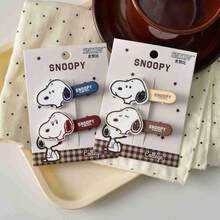 SNOOPY 1套/2件 2026新款卡通髮夾，經典活力百搭款，日常瀏海髮夾，韓系女孩髮飾，熱門小髮飾，送給朋友與家人的禮物（隨機顏色與款式） - 彩色 - 查看 5