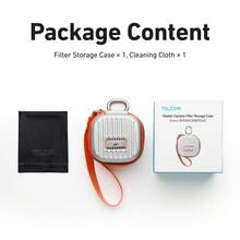 TELESIN Lens Filter Case For Action Camera Filters Up To 48mm Hard Shell Camera Filter Pouch Waterproof Dustproof Filter Storage Wallet With Wrist Strap Carabiner For ND UV CPL Filters Orange Black - View 11