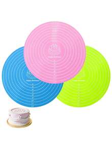 Round Silicone Baking Mat, Non-Stick Kneading Mat, Anti-Slip Pastry Work Surface Mat, Bread/Cake Tray, Non-Stick, Easy To Clean, Non-Stick, With Scale, Reusable Kitchen Tool, Essential Baking Tool, Suitable For Making Cakes, Cookies, Macarons, Bread And Various Pastries, Suitable For Holidays, Parties, Gatherings, Outdoor Picnics, Gift For Family, Mother, Friends - Pink - View 3