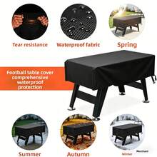 Foosball Table Cover Outdoor Waterproof Soccer Table Cover Heavy Duty Rectangular Patio Football Game - Black 210D - View 7