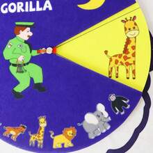 hoojojo 1Pc Good Night Gorilla Felt Story Game Roulette, Interactive Rotating Vocabulary Matching Game, Reading Role Play Learning Activity Props, Storytelling Felt Board Cards, Classroom Interaction Props, Teacher Supplies, Back To School Party Activity - Multicolor - View 10
